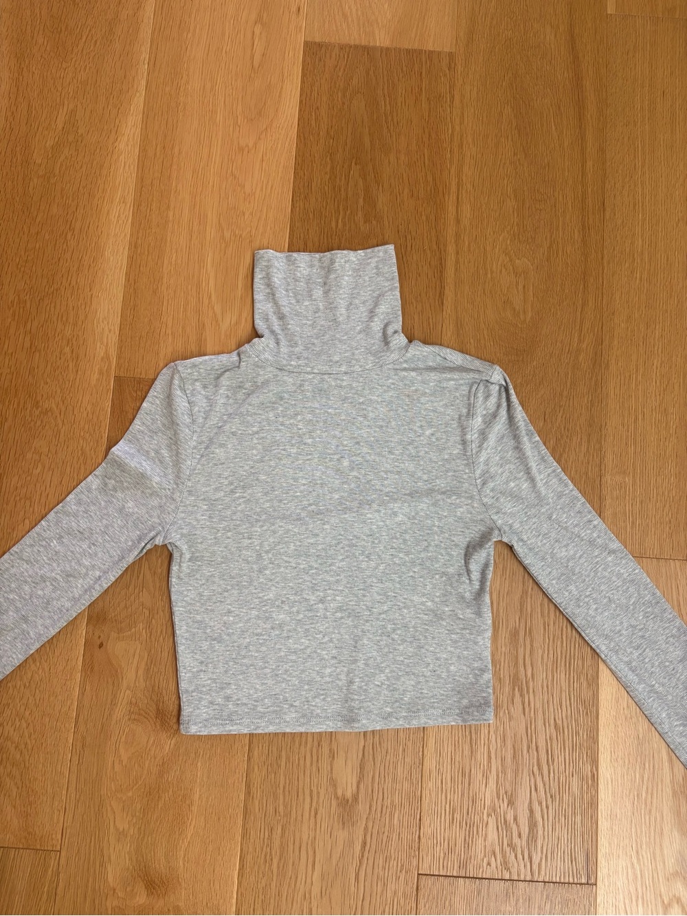 Aritzia Light Gray Turtleneck Long-Sleeve Top